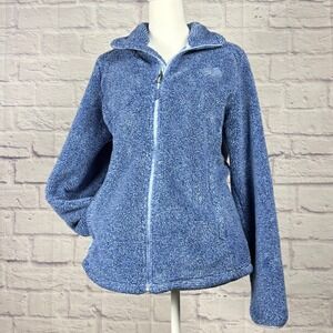 The North Face Osito Blue Heather High Pile Fleece Jacket Full Zip Womens Medium